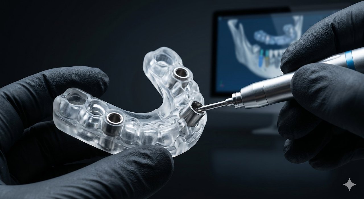 Férula quirúrgica guiada para planificación 3D de implantes sobre CBCT